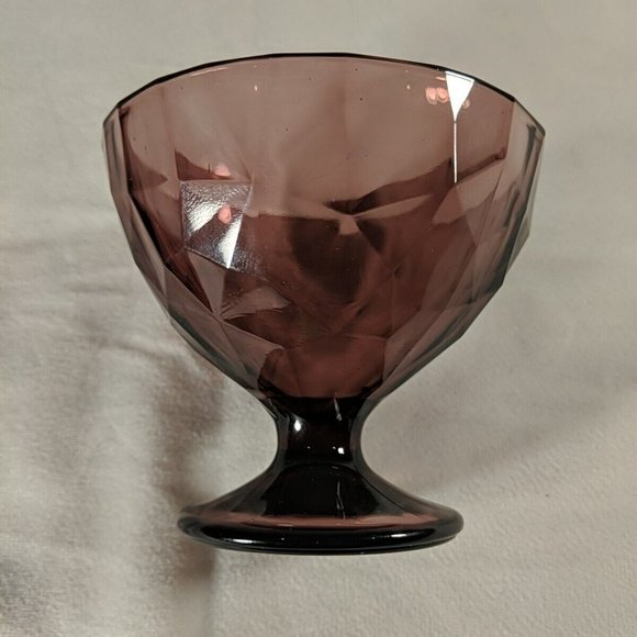 Bormioli Rocco Dessert Bowl Footed Amethyst purple Vintage gemstone diamond - Picture 2 of 8